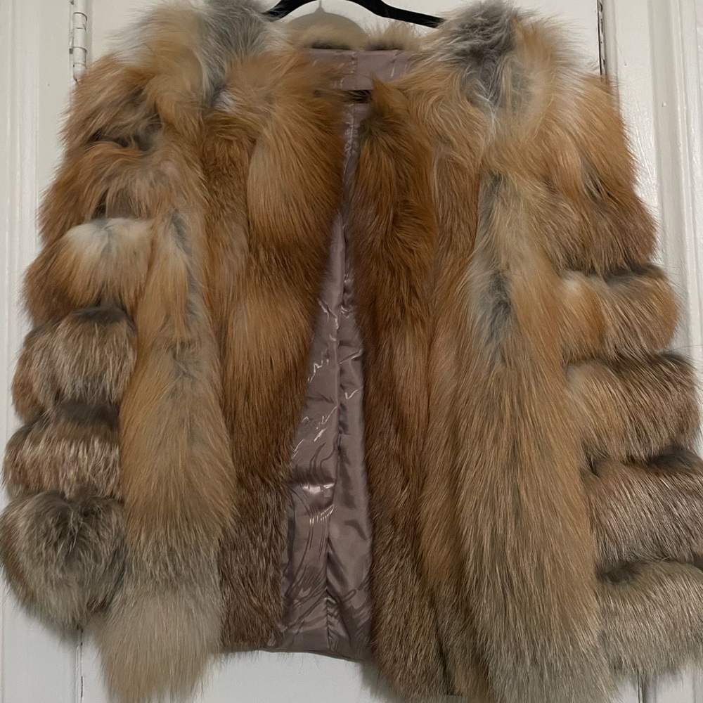 Red Fox Fur Midi Coat (Fits a size M,L,XL or XXL)
